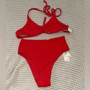 NWT Aerie Red/Orange Bikini Set